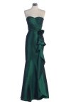 Turquoise Shimmer Taffeta Strapless Sweetheart Ruffled Empirewaistline Trumpet long Bridesmaid Dress