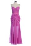 Red Strapless Sweetheart Spinning Gathered Short Prom Dress with Chiffon Layered Train