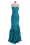 Red Taffeta Strapless Sweetheart Pleats Detail on Hem Mermaid Long Bredes Dress Red Taffeta Strapless Sweetheart Pleats Detail on Hem Mermaid Long Bredes Dress