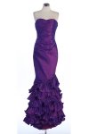 Red Taffeta Strapless Sweetheart Pleats Detail on Hem Mermaid Long Bredes Dress Red Taffeta Strapless Sweetheart Pleats Detail on Hem Mermaid Long Bredes Dress