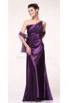 Fuchsia One Shoulder Ruched Satin Bridesmaid Dress Fuchsia One Shoulder Ruched Satin Bridesmaid Dress