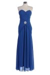 Royal Blue Strapless Sweetheart Twist & Gathered Chiffon Long Bridesmaid & Prom Dress Royal Blue Strapless Sweetheart Twist & Gathered Chiffon Long Bridesmaid & Prom Dress