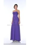 Red Chiffon Strapless Gathered Wrapped Dropped Waistline Elegant Bridesmaid & Prom Gown