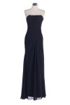 Red Chiffon Strapless Gathered Wrapped Dropped Waistline Elegant Bridesmaid & Prom Gown