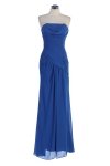Red Chiffon Strapless Gathered Wrapped Dropped Waistline Elegant Bridesmaid & Prom Gown