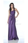 Red Bridal Satin One Shoulder Pleated Wrapped Elegant Long Bridesmaid & Prom Dress