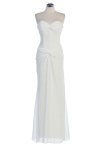 Ivory Chiffon Strapless SWeetheart Dropped Waistline Bridesmaid & Prom Dress