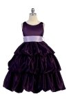 Coral/Ivory Satin Bubbled Hem Flower Girl Dress