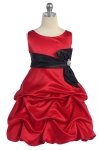 White Bridal Satin Sleeveless Pick-up Style Flower Girl Dress