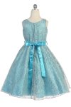 Champagne Lace Floral Pattern Flower Girl Dress with Removable Satin Sash Champagne Lace Floral Pattern Flower Girl Dress with Removable Satin Sash