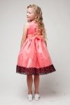 Turquoise/Black Satin Lace Flower Girl Dress