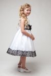 Turquoise/Black Satin Lace Flower Girl Dress