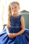 Red Poly-satin Flower Girl Dress with Rhinestone Beading Red Poly-satin Flower Girl Dress with Rhinestone Beading