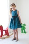 Teal Lace Flower Girl Dress Black Sash