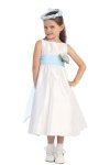 Ivory/Burgundy Flowers and Sash Flower Girl Dress