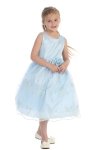 Ivory/Rose Satin Sleeveless Embroidered Adorable Flower Girl Dress