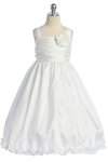 Sleeveless Champagne Taffeta Easter Girl Flower Girl Dress
