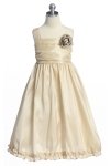 Sleeveless Champagne Taffeta Easter Girl Flower Girl Dress