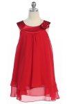 Yellow Satin bib necklin & chiffon A-line Flower Girl dress