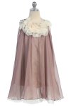 Red Chiffon Short Flower Girl Dress with ruffled flower neckline