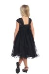Rose Soft tulle overlay empire dress with Short Sleeves