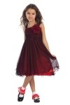 Rose Soft tulle overlay empire dress with Short Sleeves