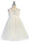 Rose Soft tulle overlay empire dress with Short Sleeves