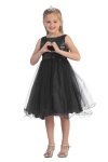 Gorgeous Fuchsia Sequined Round Neck Tulle Overlaid Girl Dress