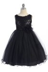 Gorgeous Fuchsia Sequined Round Neck Tulle Overlaid Girl Dress