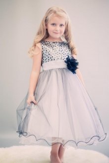 Silver Multi-Sequin Trio Color Tulle Flower Girl Dress Silver Multi-Sequin Trio Color Tulle Flower Girl Dress