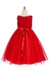 Navy Blue Sleeveless Tulle Dress with Mesh Rolled Flowers Flower Girl Dress Navy Blue Sleeveless Tulle Dress with Mesh Rolled Flowers Flower Girl Dress