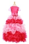 Turquoise Organza Strapless Beaded Pageant Dress