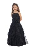 Fuchsia Jeweled Bodice Ruffle Layered Organza Flower Girl Dress Fuchsia Jeweled Bodice Ruffle Layered Organza Flower Girl Dress