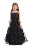 Fuchsia Jeweled Bodice Ruffle Layered Organza Flower Girl Dress Fuchsia Jeweled Bodice Ruffle Layered Organza Flower Girl Dress