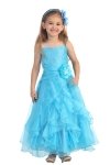 Fuchsia Jeweled Bodice Ruffle Layered Organza Flower Girl Dress Fuchsia Jeweled Bodice Ruffle Layered Organza Flower Girl Dress
