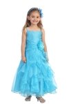Fuchsia Jeweled Bodice Ruffle Layered Organza Flower Girl Dress Fuchsia Jeweled Bodice Ruffle Layered Organza Flower Girl Dress