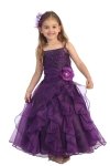 Fuchsia Jeweled Bodice Ruffle Layered Organza Flower Girl Dress Fuchsia Jeweled Bodice Ruffle Layered Organza Flower Girl Dress