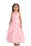 Fuchsia Jeweled Bodice Ruffle Layered Organza Flower Girl Dress Fuchsia Jeweled Bodice Ruffle Layered Organza Flower Girl Dress