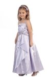 Pink Brilliant Satin Ruffle Detail mA-line Flower Girl Dress with Sparkles
