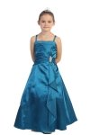 Pink Brilliant Satin Ruffle Detail mA-line Flower Girl Dress with Sparkles