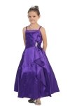 Pink Brilliant Satin Ruffle Detail mA-line Flower Girl Dress with Sparkles