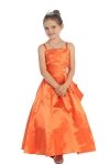 Pink Brilliant Satin Ruffle Detail mA-line Flower Girl Dress with Sparkles