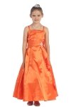 Pink Brilliant Satin Ruffle Detail mA-line Flower Girl Dress with Sparkles