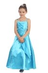 Pink Brilliant Satin Ruffle Detail mA-line Flower Girl Dress with Sparkles