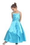 Pink Brilliant Satin Ruffle Detail mA-line Flower Girl Dress with Sparkles