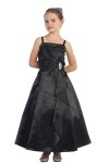 Pink Brilliant Satin Ruffle Detail mA-line Flower Girl Dress with Sparkles
