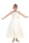 Pink Brilliant Satin Ruffle Detail mA-line Flower Girl Dress with Sparkles