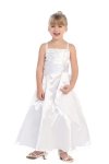 Pink Brilliant Satin Ruffle Detail mA-line Flower Girl Dress with Sparkles