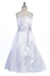 Pink Brilliant Satin Ruffle Detail mA-line Flower Girl Dress with Sparkles