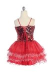 Red Multi Tiered Tulle Skirt with Sequined Bodice Flower girl Dress